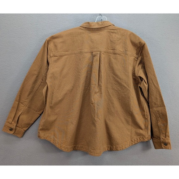 Carhartt Women's Rugged Flex Loose Fit Heavyweight Duck Overshirt Brown 2X NWT - Picture 4 of 10